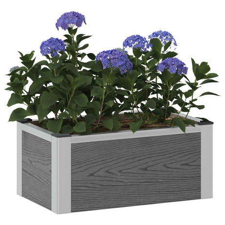 Vidaxl verhoogde plantenbak grijs 50 x 30 x 22 cm wpc en aluminium