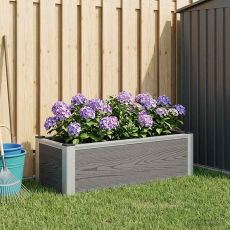Vidaxl verhoogde plantenbak grijs 75 x 30 x 22 cm wpc en aluminium
