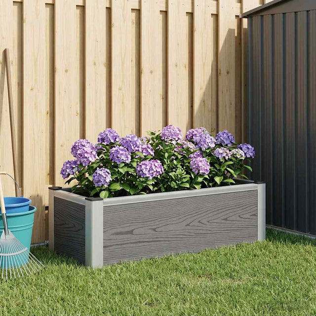 Vidaxl verhoogde plantenbak grijs 75 x 30 x 22 cm wpc en aluminium