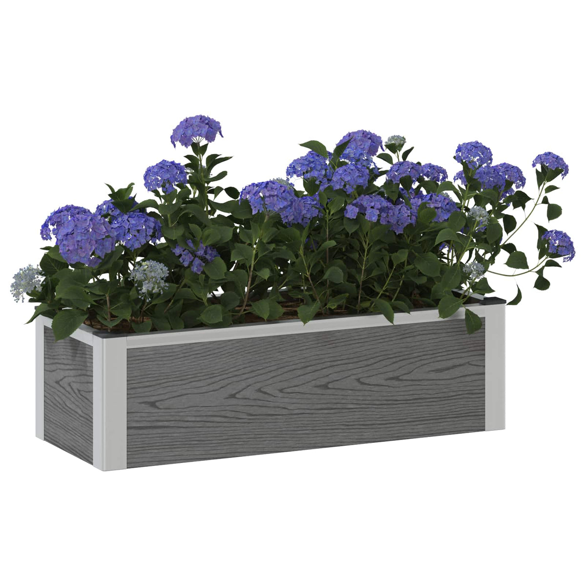 Vidaxl verhoogde plantenbak grijs 75 x 30 x 22 cm wpc en aluminium