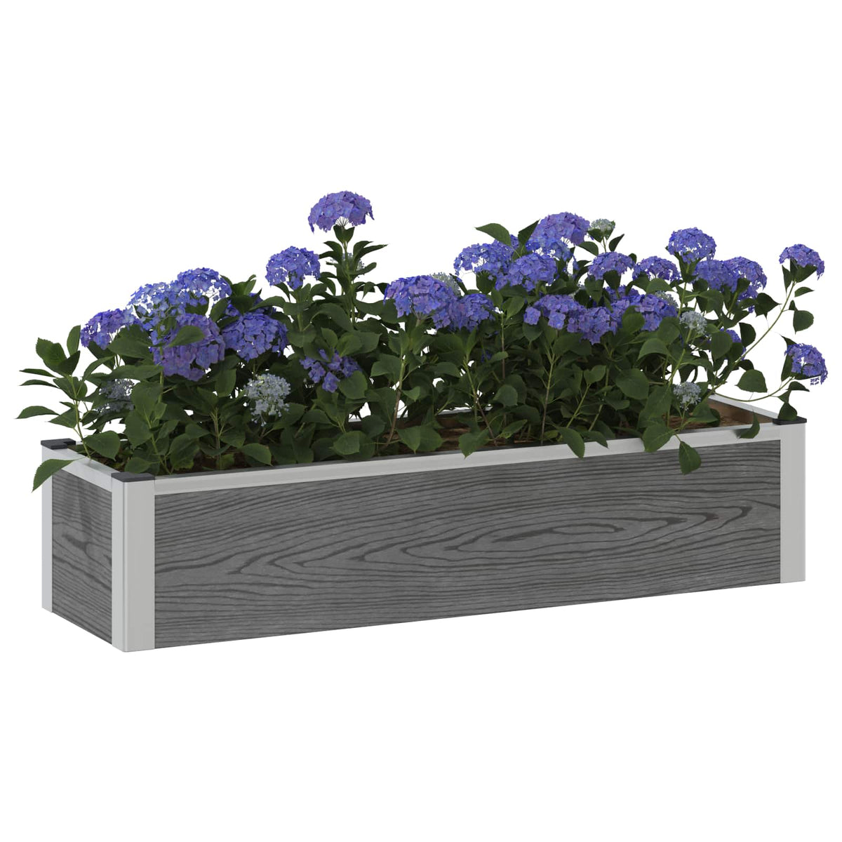 Vidaxl verhoogde plantenbak grijs 100 x 30 x 22 cm wpc en aluminium