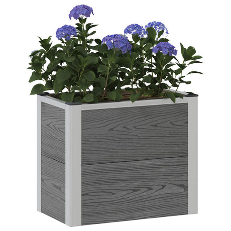 Vidaxl verhoogde plantenbak grijs 50 x 30 x 42 cm wpc en aluminium