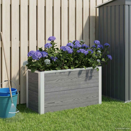Vidaxl verhoogde plantenbak grijs 75 x 30 x 42 cm wpc en aluminium