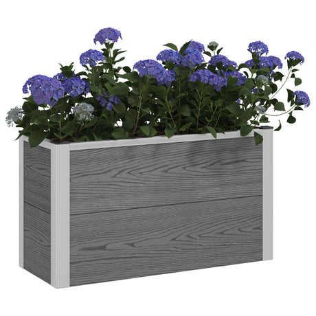 Vidaxl verhoogde plantenbak grijs 75 x 30 x 42 cm wpc en aluminium