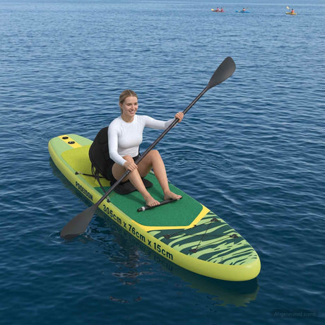 Vidaxl sup board met zitplaats 2-in-1 poseidon 305 x 76 x 15 cm groen