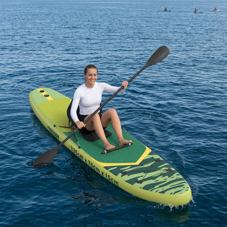 Vidaxl sup board met zitplaats 2-in-1 poseidon 335 x 76 x 15 cm groen