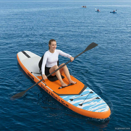 Vidaxl sup board met zitplaats 2-in-1 triton 335 x 76 x 15 cm blauw