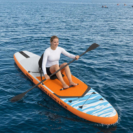 Vidaxl sup board met zitplaats 2-in-1 triton 366 x 81 x 15 cm blauw