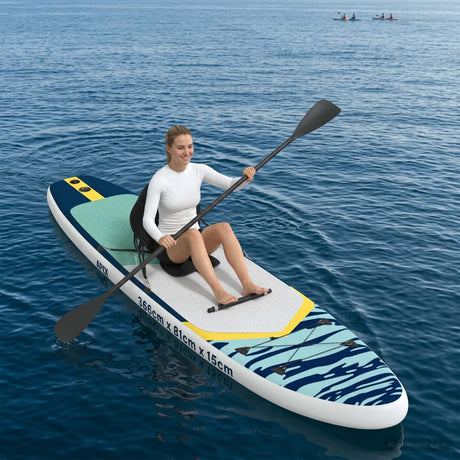 Vidaxl sup board met zitplaats 2-in-1 apex 366 x 81 x 15 cm blauw