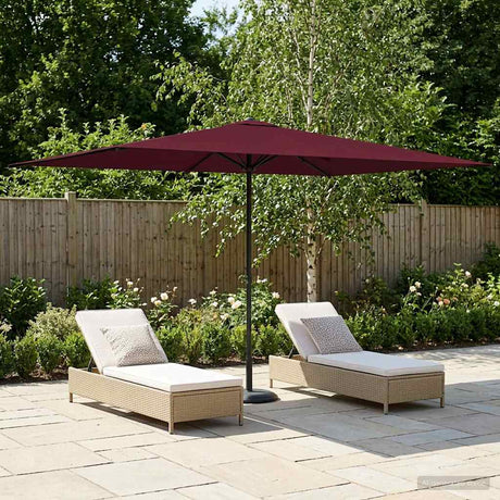 Vidaxl tuinparasol rechthoekig 2 x 3 m polyester bordeaux rood