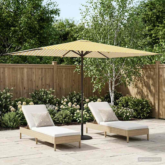 Vidaxl tuinparasol 200 x 300 cm polyester rechthoekig geel en wit