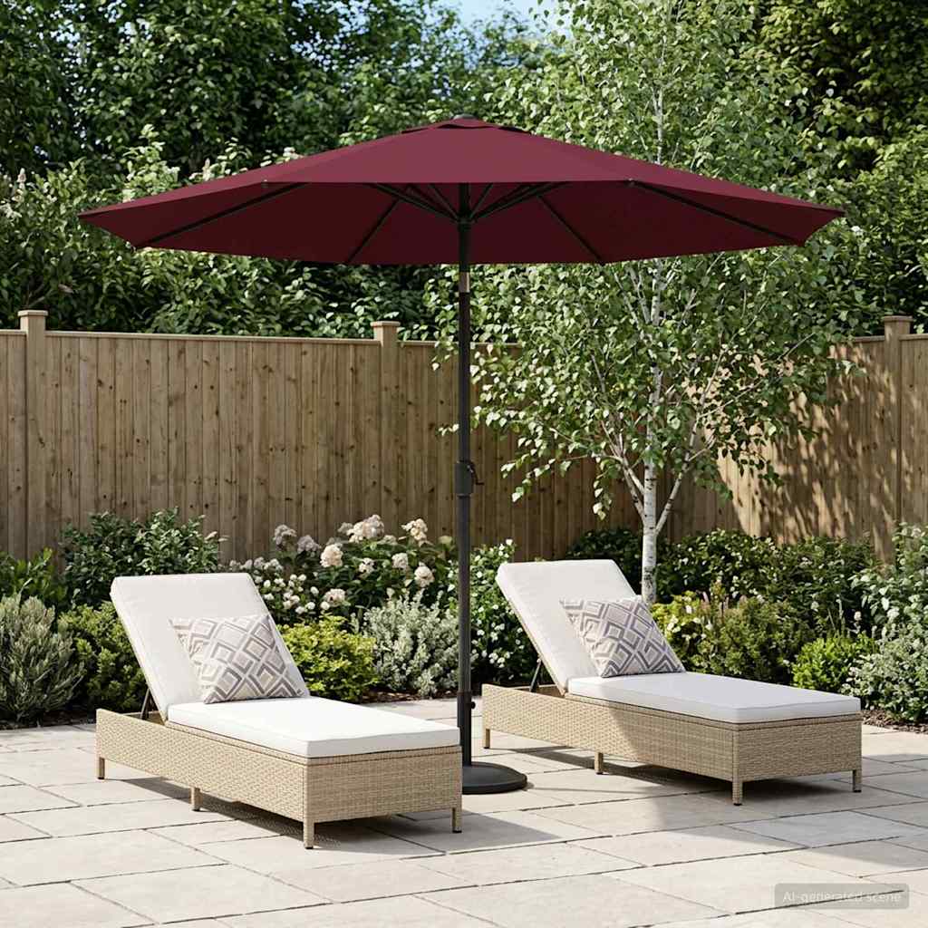 Vidaxl tuinparasol 230 x 230 cm polyester rechthoekig bordeaux rood