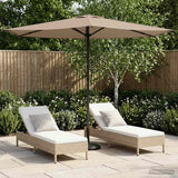 Vidaxl tuinparasol rechthoekig 2,7 x 2,7 m polyester taupe