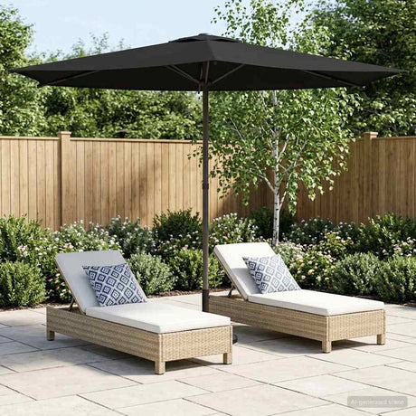 Vidaxl tuinparasol rechthoekig 2,7 x 2,7 m polyester zwart