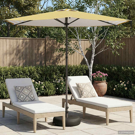 Vidaxl tuinparasol rechthoekig 2,7 x 2,7 m polyester geel en wit