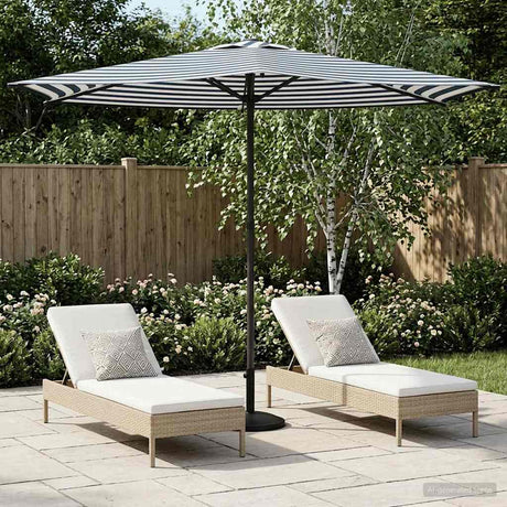 Vidaxl tuinparasol rechthoekig 2,7 x 2,7 m polyester blauw en wit