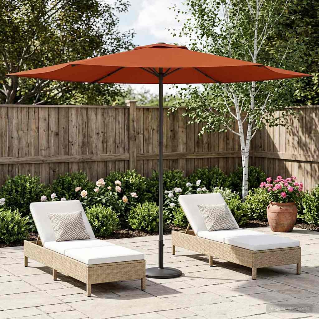 Vidaxl tuinparasol 300 x 300 cm polyester rechthoekig terracotta