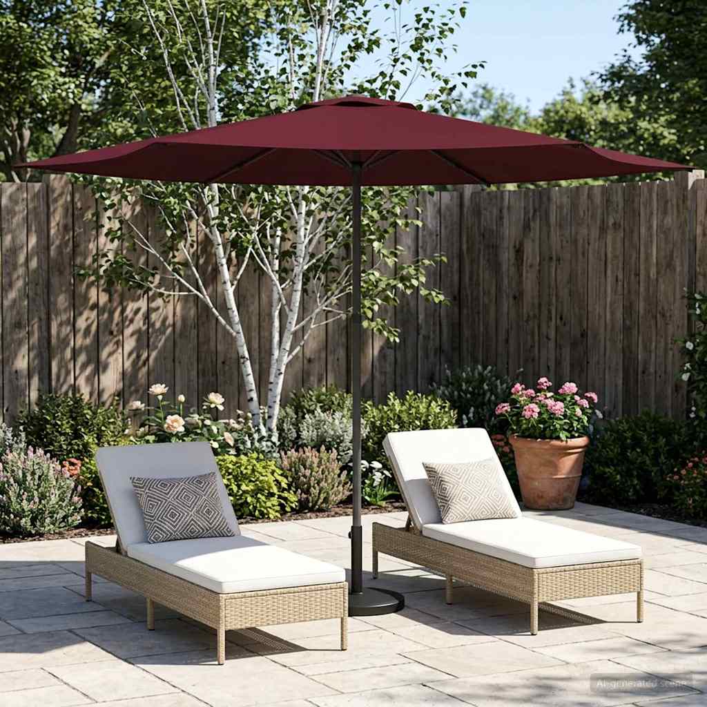 Vidaxl tuinparasol 300 x 300 cm polyester rechthoekig bordeaux rood