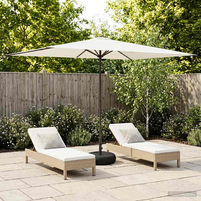 Vidaxl tuinparasol met basis 200 x 300 cm polyester rechthoekig