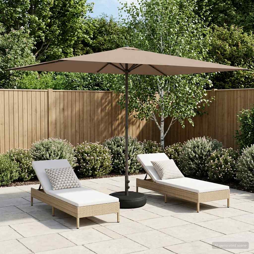 Vidaxl tuinparasol met basis 200 x 300 cm polyester rechthoekig taupe