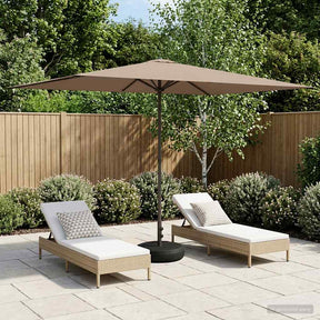 Vidaxl tuinparasol met basis 200 x 300 cm polyester rechthoekig taupe