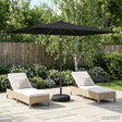 Vidaxl tuinparasol met led-lampen en voet 200 x 300 cm polyester zwart