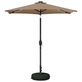 Vidaxl tuinparasol met led-lampen en voet 230 x 230 cm polyester taupe