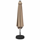 Vidaxl tuinparasol met led-lampen en voet 230 x 230 cm polyester taupe