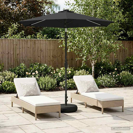 Vidaxl tuinparasol met led-lampen en voet 2,3 x 2,3 m polyester