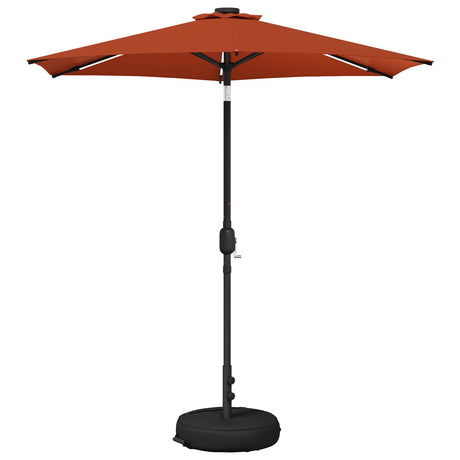 Vidaxl tuinparasol met led-lampen en voet 2,3 x 2,3 m polyester