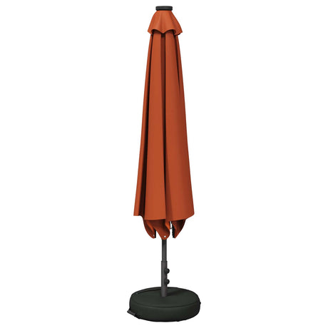Vidaxl tuinparasol met led-lampen en voet 2,3 x 2,3 m polyester
