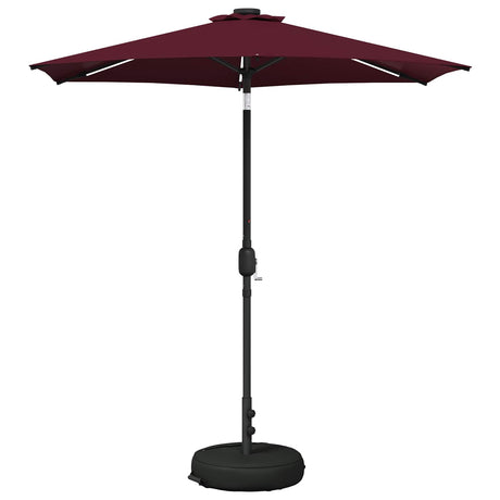 Vidaxl tuinparasol met led-lampen en voet 230 x 230 cm polyester