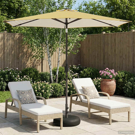 Vidaxl tuinparasol met led-lampen en voet 2,7 x 2,7 m polyester