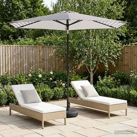 Vidaxl tuinparasol met led-lampen en voet 2,7 x 2,7 m polyester
