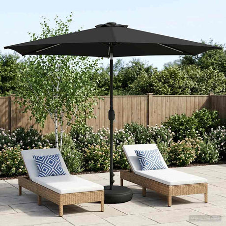Vidaxl tuinparasol met led-lampen en voet 300 x 300 cm polyester