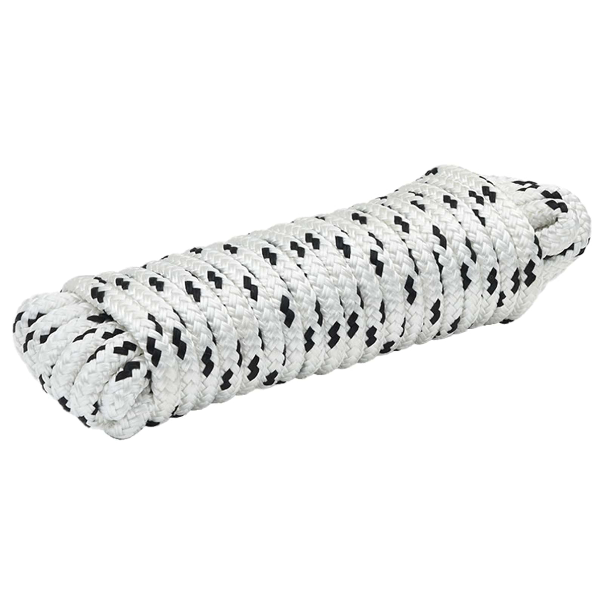 Vidaxl boottouw 10 mm 12 m wit en zwart polyester