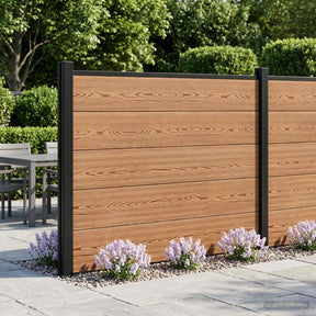 Vidaxl hek set 180 x 105 cm wpc en aluminium bruin