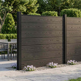 Vidaxl hekpaneel wpc en aluminium zwart