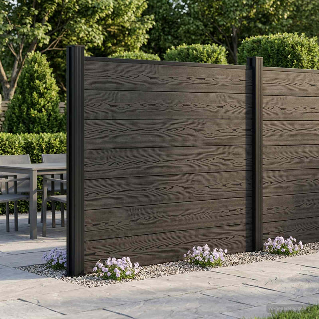Vidaxl hekpaneel wpc en aluminium zwart