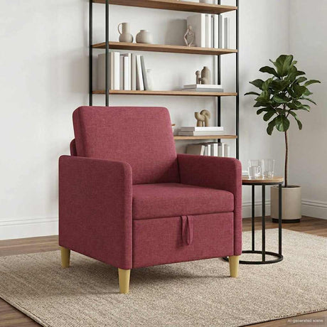 Vidaxl bank met opslag wijnrood 72 x 78 x 87 cm polyester