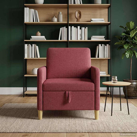Vidaxl bank met opslag wijnrood 72 x 78 x 87 cm polyester