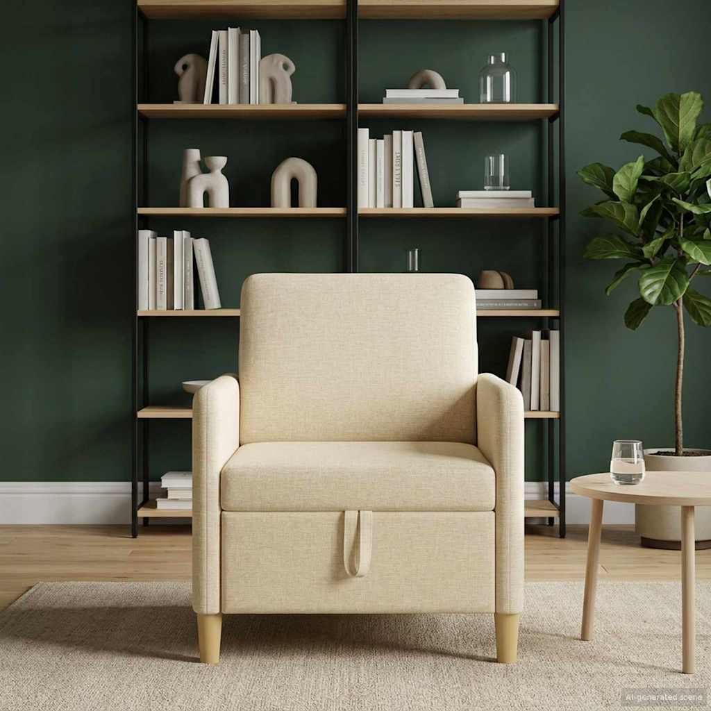 Vidaxl bank met opslag crèmekleurig 72 x 78 x 87 cm polyester