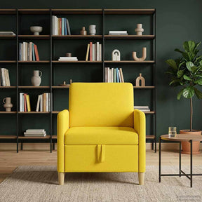 Vidaxl bank met opslag lichtgeel 72 x 78 x 87 cm polyester