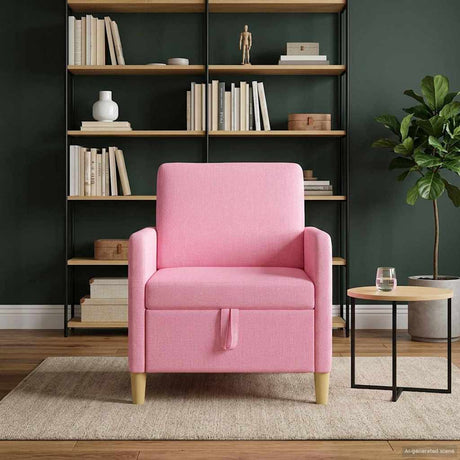 Vidaxl bank met opslag roze 72 x 78 x 87 cm polyester