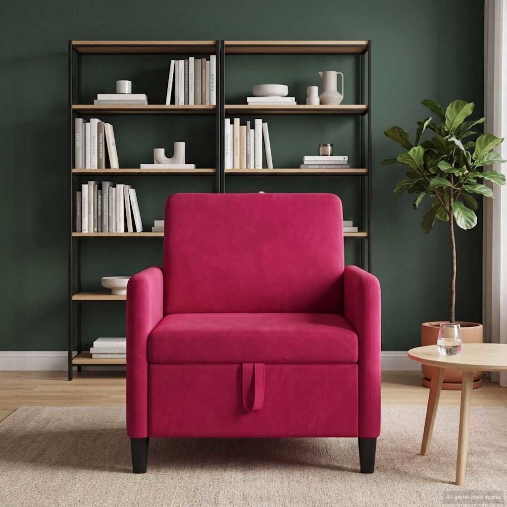 Vidaxl bank met opslag wijnrood 72 x 78 x 87 cm polyester