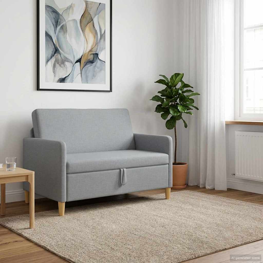 Vidaxl bank met opslag lichtgrijs 122 x 78 x 87 cm polyester
