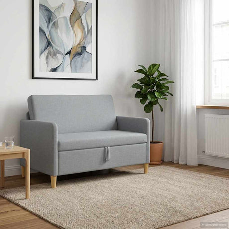 Vidaxl bank met opslag lichtgrijs 122 x 78 x 87 cm polyester