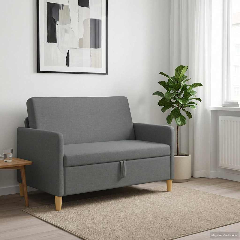 Vidaxl bank met opslag donkergrijs 122 x 78 x 87 cm polyester