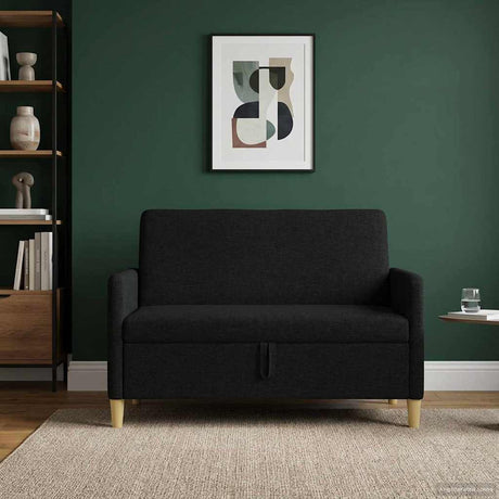 Vidaxl bank met opslag zwart 122 x 78 x 87 cm polyester