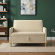 Vidaxl bank met opslag crèmekleurig 122 x 78 x 87 cm polyester